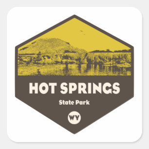 Hot Springs State Park Wyoming Vierkante Sticker