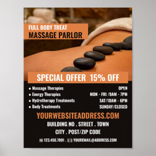Hot Stone Massage, Massage Therapie Massage salon Poster