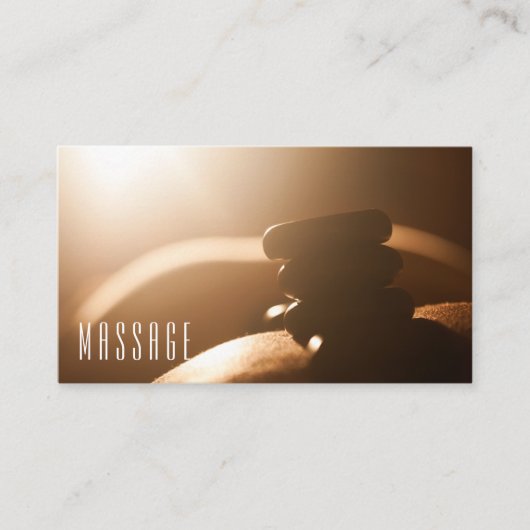 Hot Stones Massage Cartes de visite de thérapie (Devant)