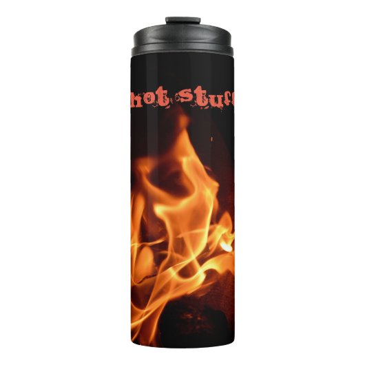Hot Stuff Burning Flames Black Thermosbeker (Voorkant)