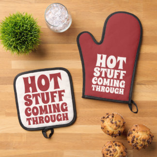 Hot Stuff die door de Humor komt Ovenwant & Pannenlap Set