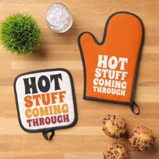 Hot Stuff die door de Humor komt Ovenwant & Pannenlap Set