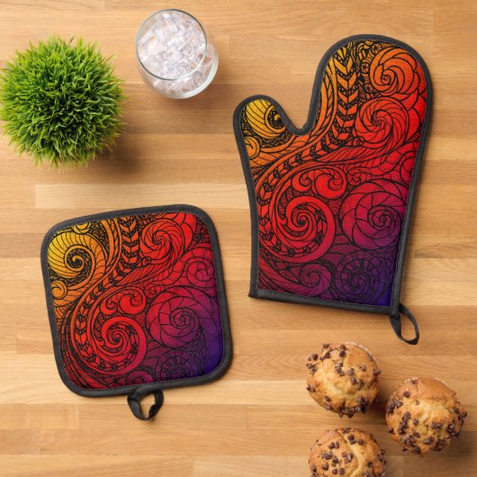 Hot Stuff Doodle Keuken Ovenwant & Pannenlap Set (Top down)