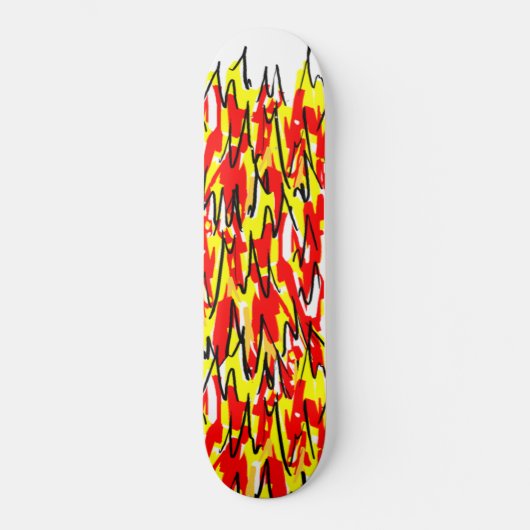 Hot Stuff Fire en Flames Illustrated Design Skateboard (Voorkant)
