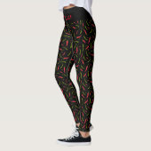 Hot Stuff Fun Red Green Chili Peppers Zwart Leggings (Links)