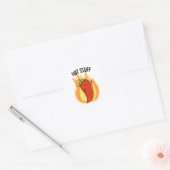 Hot Stuff Funny Red Hot Chili Pepper Pun Ronde Sticker (Envelop)