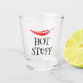 Hot Stuff grappige kruidige rode cayenne chili pep Shot Glas (Voorkant)