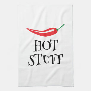 Hot Stuff grappige kruidige rode cayenne chili pep Theedoek