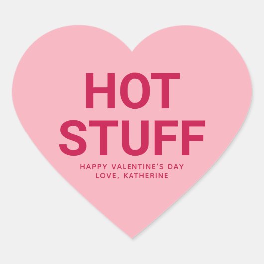 Hot stuff leuke leuke leuke Valentijnsdag conversa Hart Sticker (Voorkant)