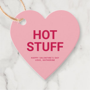 Hot stuff roze hart grappig schattig Valentijnsdag Bedankjes Labels