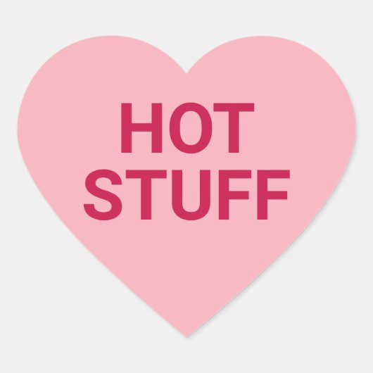Hot stuff roze schattig Valentijnsdag conversatie Hart Sticker (Voorkant)