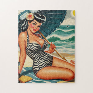 Hot Summer Beach Pin-up Legpuzzel