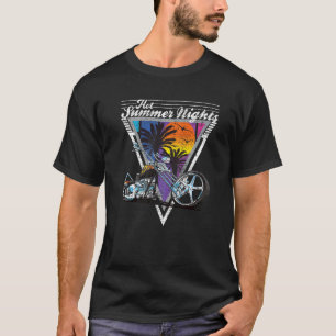 Hot Summer Nights 80's Tropische Retro Moto T-shirt