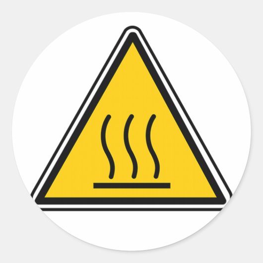 Hot Surface Sign Ronde Sticker (Voorkant)