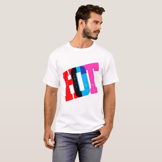 “HOT” T-Shirt - Dynamisches und Auffälliges Design (Voorkant volledig)