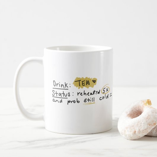 Hot Tea, Iced Tea, Illustration Mug (Avec donut)