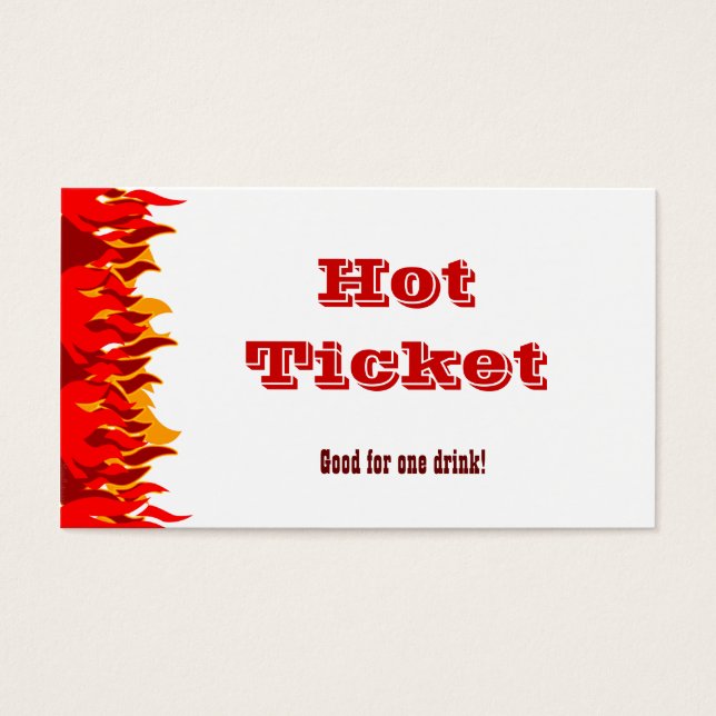 Hot Ticket Red Flames Voucher Sjabloon Visitekaartje (Voorkant)