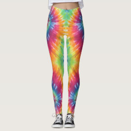 Hot Tie Dye Rainbow Swirl Leggings
