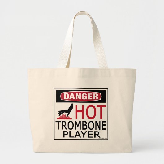 Hot Trombone-speler Grote Tote Bag (Voorkant)