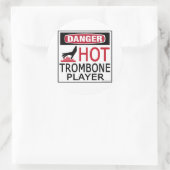 Hot Trombone-speler Ronde Sticker (Tas)
