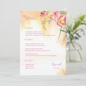 Hot Tropical Freesia Waterverf Menu (Staand voorkant)