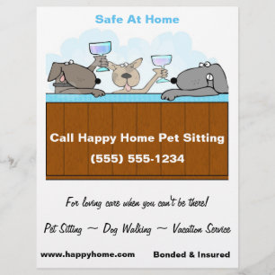 Hot Tub honden vieren met Champagne 8x11 Flyer