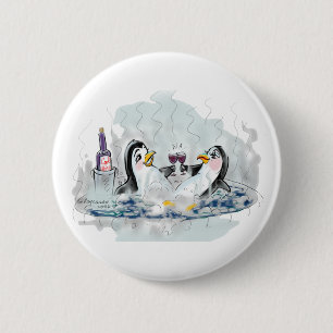 Hot Tub Penguin Ronde Button 5,7 Cm