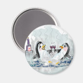 Hot Tub Pinguïns! Magneet (Voorkant / Achterkant)