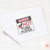 Hot Tuba Player Ronde Sticker (Envelop)