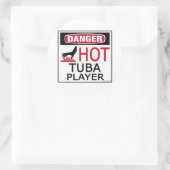 Hot Tuba Player Ronde Sticker (Tas)