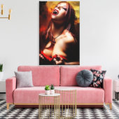 Hot Vampire Lady Canvas afdrukken (Insitu (Woonkamer))