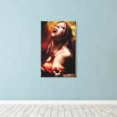 Hot Vampire Lady Canvas afdrukken (Insitu (Houten vloer))