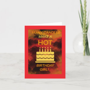 Hot Verjaardag meisje kaart