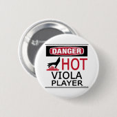 Hot Viola Player Ronde Button 5,7 Cm (Voorkant /achterkant)