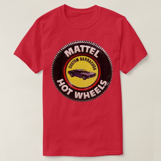 Hot Wheels Custom Barracuda Red Line Button T-shirt (Design voorkant)