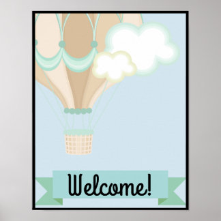 hotair ballon - welkome lerarenschool poster