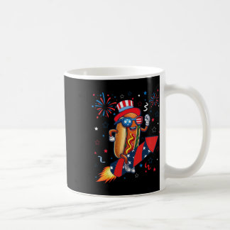 Hotdog 4 juli patriottische raket en vuurwerk koffiemok