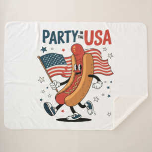 Hotdog 4 juli vuurwerk Onafhankelijkheidsdag Sherpa Deken