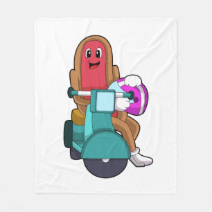 Hotdog als Biker met Scooter.PNG Fleece Deken