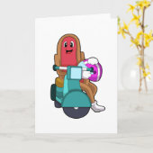 Hotdog als Biker met Scooter.PNG Kaart (Gele Bloem)