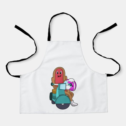 Hotdog als Biker met Scooter.PNG Schort (Voorkant)
