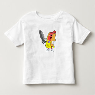 Hotdog als hairdresser met schaar kinder shirts