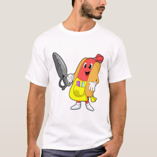 Hotdog als hairdresser met schaar t-shirt