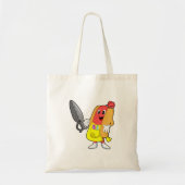 Hotdog als hairdresser met schaar tote bag (Voorkant)