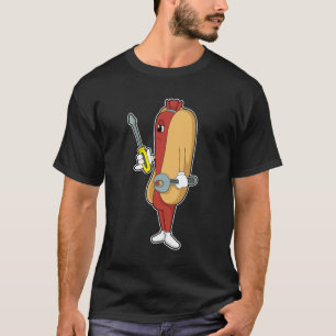 Hotdog als Mechanic met Tool T-shirt