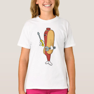 Hotdog als Mechanic met Tool T-shirt