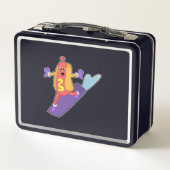 Hotdog als Snowboarder met Sonowboard (Achterkant)