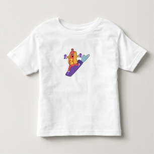 Hotdog als Snowboarder met Sonowboard Kinder Shirts