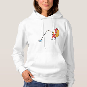 Hotdog at Fishing with Fishing rod Hoodie