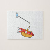 Hotdog at Fishing with Fishing rod Legpuzzel (Horizontaal)
